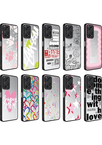 Xiaomi Redmi Note 11 Pro 5g Kılıf Aynalı Desenli Kamera Korumalı Parlak Zore Mirror Kapak Fragile