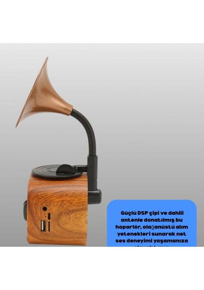 Retro Radyo Hoparlör 5w Bluetooth Usb Sd Kart Destekli Taşınabilir Nostaljik Ses Sistemi