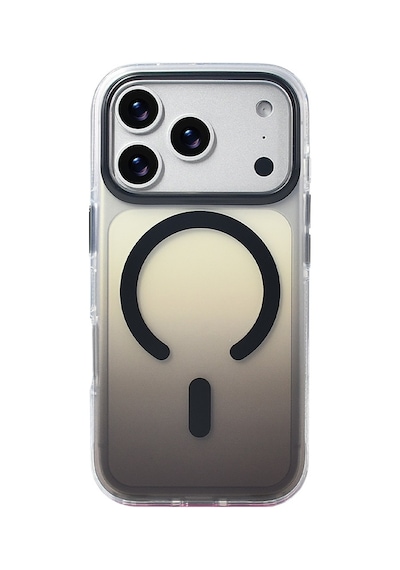 Apple Uyumlu iPhone 17 Pro Kılıf M-safe Şarj Özellikli Transparan Renk Geçişli Zore Toros Kapak Turuncu