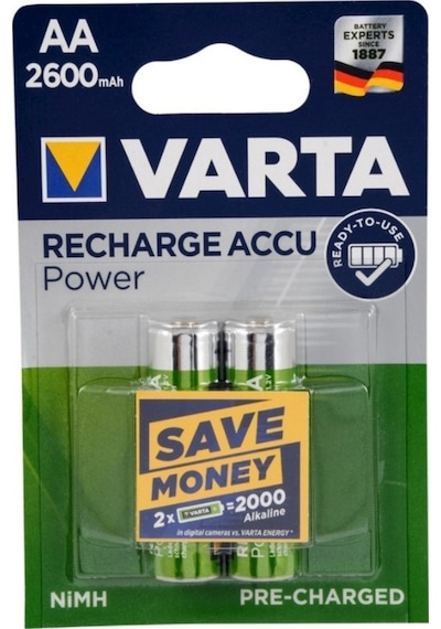 Varta 5716 2600 mAh AA Ni-MH Şarj Edilebilir Kalem Pil 2'li