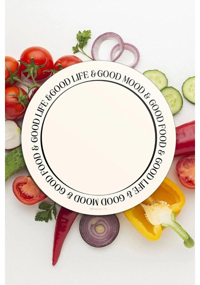 Cam Kesme Tahtası Ve Sunumluk Good Life 30x30 Cm Çok Renkli