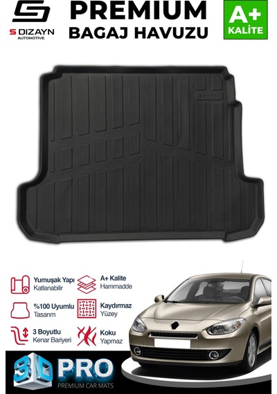 Drstunıng S-dizayn Renault Fluence 3d Pro Bagaj Havuzu 2009 Üzeri A+ Kalite