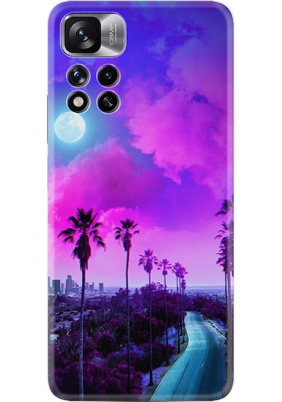 Xiaomi Note 11 Pro 5G Kılıf Resimli Desenli Silikon Platinium Series Purple Way 1843