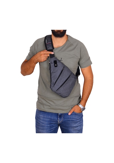 Strong Tek Omuz Çapraz Askılı Göğüs Ve Sırt Çantası,Body Bag Çant Füme