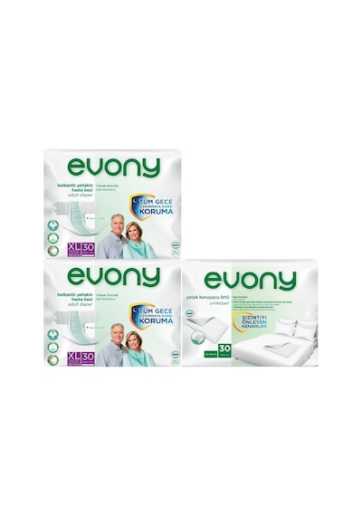 Evony Hasta Bezi Bel Bantlı Xl 60 Adet + Yatak Koruyucu Örtü 30 A