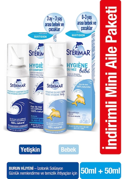 Sterimar Isotonic Yetişkin Burun Spreyi 50 ML + Isotonic Baby Burun Spreyi 50 ML