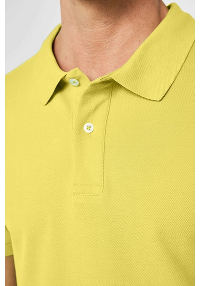 Tudors Erkek Slim Fit Dar Kesim %100 Pamuk Yeşil Polo Yaka Tişört-32759 Yeşil