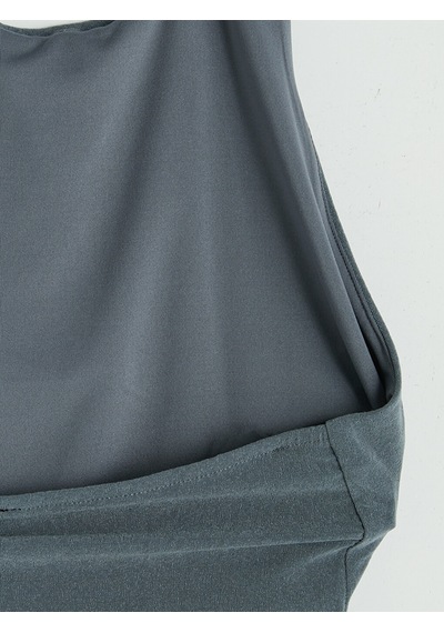 Lcw Vision Mavi Halter Yaka Büzgülü Bluz