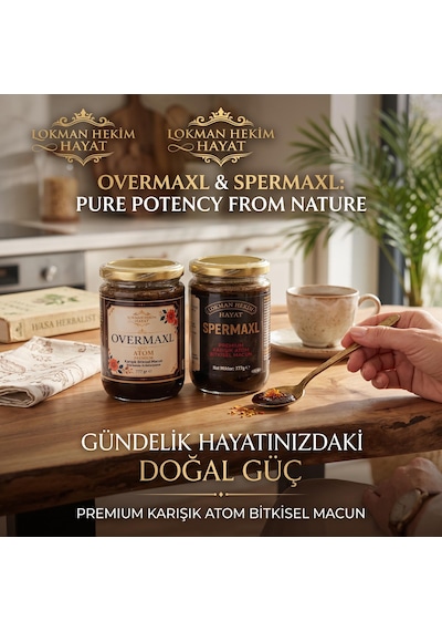 Spermaxl - Overmaxl Aile Seti 2 X 777 Gr Erkek Ve Kadın Için Bitkisel Destek Lokman Hekim Hayat 1600 G