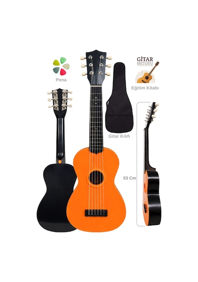 Yankı Cg-16nt Oyuncak Gitar Seti 3-11 Yaş Çocuk Gitarı 53cm 6 Telli Eğitim Kitabı, Kılıf Ve Pena Hediyeli - 86973644256