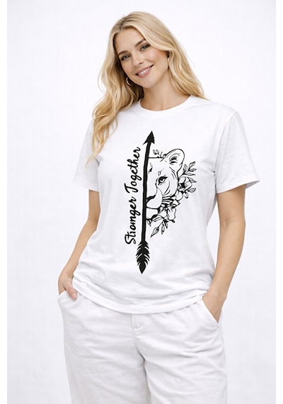 Sevgili Kombini Oversize Çift Tişört Unisex Matching Couple Stron Beyaz