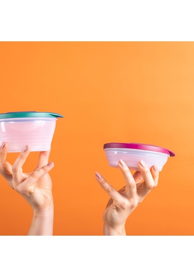 Tupperware Düet Kaplar 240 ML ve 500 ML Deniz Mavisi  -Mor