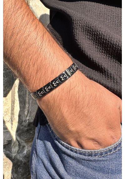 Osmanlı Üç Hilal Bayrağı İtalyan Charm Unisex Çelik Bileklik Scb58 Siyah 10755787