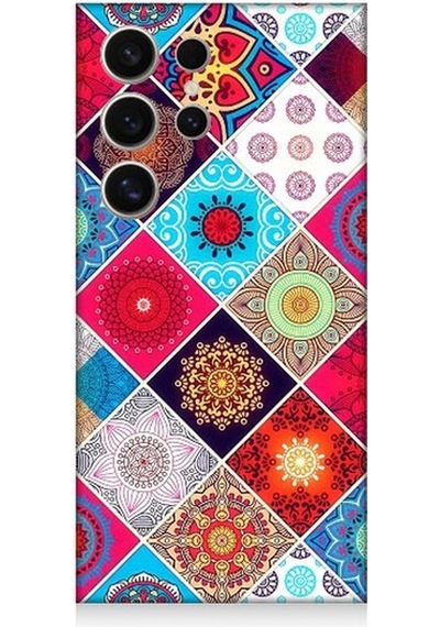 Samsung Galaxy S24 Ultra Uyumlu Pitikare Mandala Desenler Desenli Silikon Kılıf