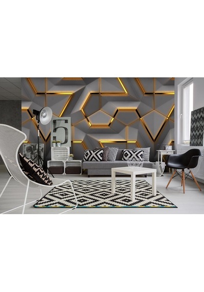 3 Boyutlu Geometrik Desen Duvar Kağıdı (397103952)