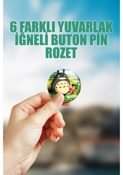 My Neighbor Totoro Tonari No Totoro Çanta Süsü Rozet İğneli Buton Rozet Seti 6 Adet Çok Renkli