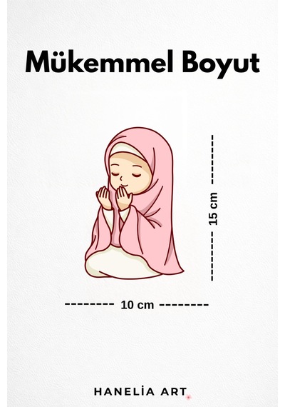 Priz Üstü Namaz Kılan Kız Çocuk Sticker Parlak Duvar Sticker Çocuk Odası Dekoru Çok Renkli