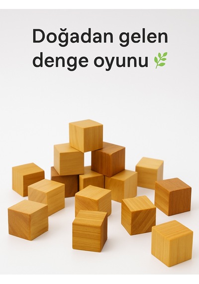 Cwwtoys Küp Denge 22 Parça Ahşap Denge Oyunu, 3 Yaş+