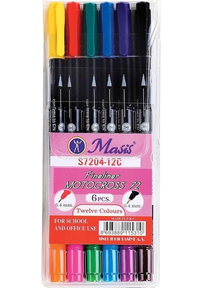 6 Renk Keçeli Kalem Soft Pen Masis Fineliner Softpen Kalem 6 Renk