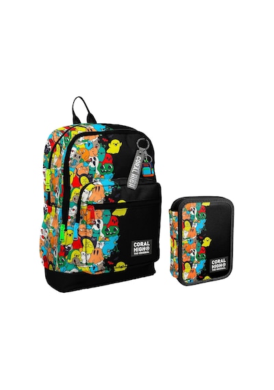 Coral High Siyah Hayaletler Erkek Çocuk Okul Çantası Ve Organizer Kalemlik Seti 23774 11150 Siyah