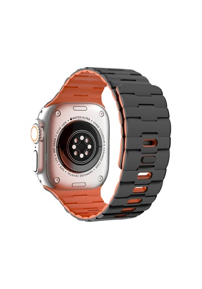 Newface - 530 - Apple Watch Uyumlu Ultra 49mm Wowen Kordon - Glblseme - - Siyah-turuncu