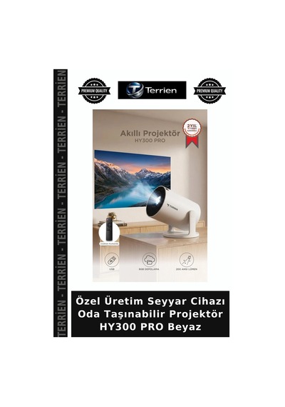 Özel Üretim Seyyar Cihazı Oda Taşınabilir Projektör Hy300 Pro Beyaz