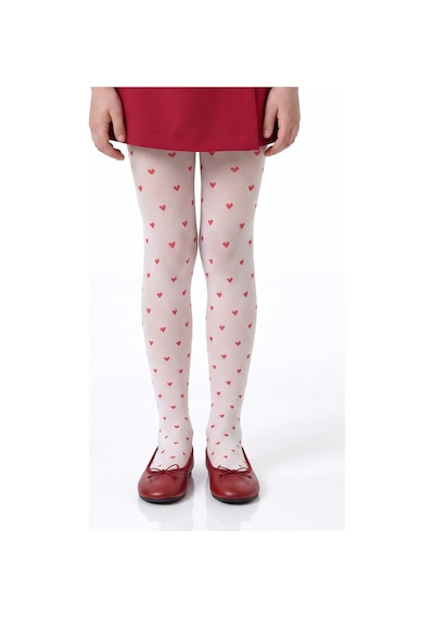 Penti Beyaz Pretty Red Little Heart Külotlu Çorap