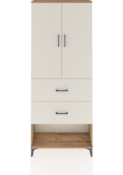 Arges Dolap 3 Raflı 2 Çekmeceli 2 Kapaklı 88x30x221 Çam-aytaşı Atlas Çam