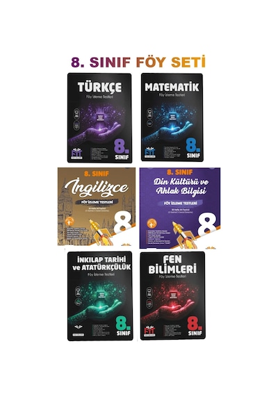 8. Sınıf Föy Seti Türkçe, Matematik, Fen, İngilizce, T.c. İnkılap, Din Kültürü Testleri