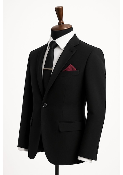 Fabio Cassani Erkek İtalyan Kesim Tek Düğmeli Blazer Ceket Klasik Ve Modern Şıklık Siyah