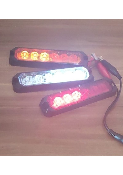 2 Adet 6 Ledli Kırmızı-Beyaz Scooter Motosiklet Dorse Lambası 12-24 Volt