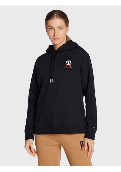 Tommy Hilfiger Byan Kapşonlu Sweatshirt Cepsiz Siyah