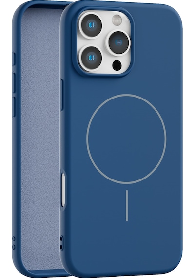 Apple Uyumlu iPhone 16 Pro İçi Kadife Magsafe Wireless Şarz Özellikli Telefon Kılıfı Lacivert