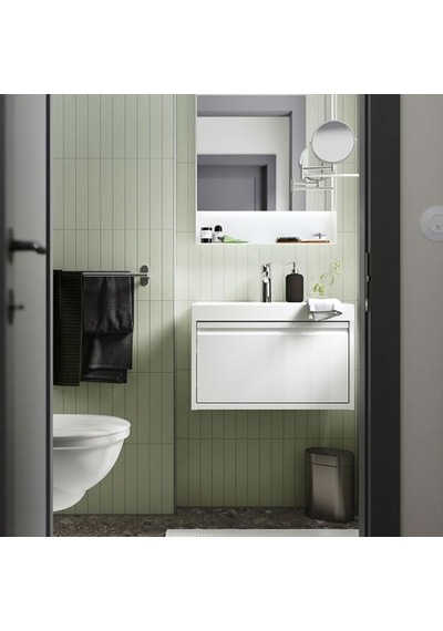 Ikea Ängsjön Lavabo Dolabı, Parlak Cila Beyaz, 60x48x33 Cm, 1 Çekmeceli