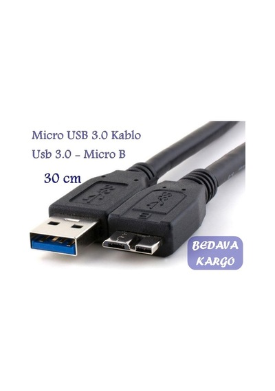 Micro Usb 3.0 Hdd Harddisk Yüksek Hız Şarj Data Kablosu 30 Cm
