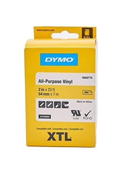 Dymo Xtl, Çok Amaçlı Vinil 54 Mm X 7 Mt , Sarı/siyah - 1868775