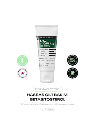 Yeni Nesil Hassas Cilt Bakım Kremi Derma Factory Beta Sitosterol Krem