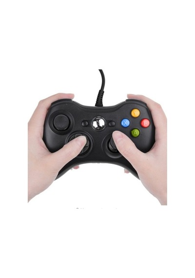 360 Usb Kablolu Oyuncu Kontroller Geliştirilmiş Ergonomik Tasarım Siyah
