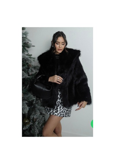 Beri Butik Kadın Siyah Premium Suni Kürk Ceket Mazelf Baby Kids Wear Siyah Siyah