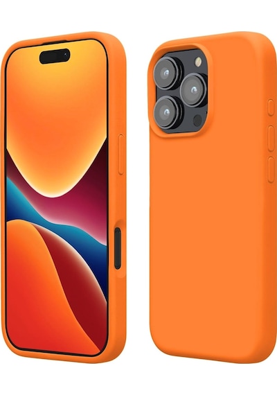 Apple Uyumlu iPhone 16 Pro Max  Silikon Kılıf - Pastel Renk Tonu Esnek Tam Koruma Kapak - Turuncu