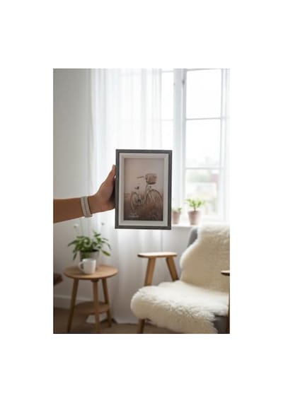 Busstier Fotoğraf Çerçevesi Dekoratif Modern Tasarım Duvar Ve Masaüstü Kullanıma Uygun Şık Resim Çerçevesi Ev Ofis Dekorasyon Çerçeve Gri Ahşap Derin Açık Bej