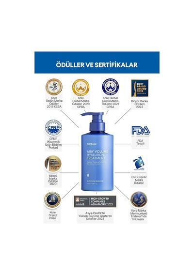 Arındıran Nemlendiren Hacim Veren Saç Kremi Airy Volume Hyaluron Treatment 500ml Blossom Br. Diğer