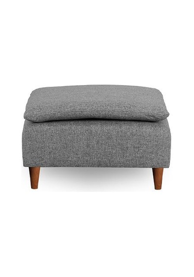 Lungo Puf 75 75 -gri Keten Açık Gri