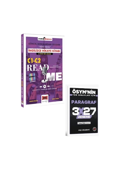 Yargı 2027 C1 C2 Read Me İngilizce Hikaye Kitabı 3 Kitap Bir Arada+ Evp Akademi Paragraf