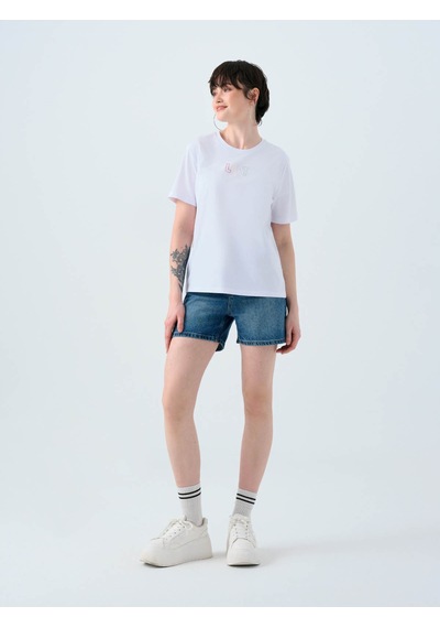 Loft Regular Fit Beyaz Kadın T-shirt Lf2038993 Beyaz