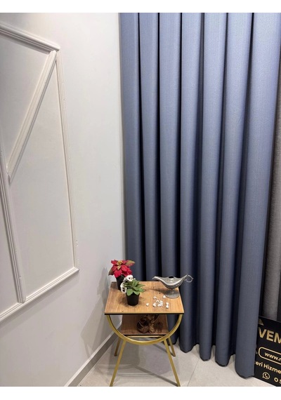 Nivemeshome Roma İndigo 1/3 Sık Pileli Fon Perde Apm Indigo