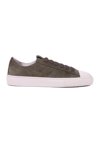 Shoetyle - Hakiki Süet Deri Yeşil Renk Erkek Sneaker - 666-0386 -1578
