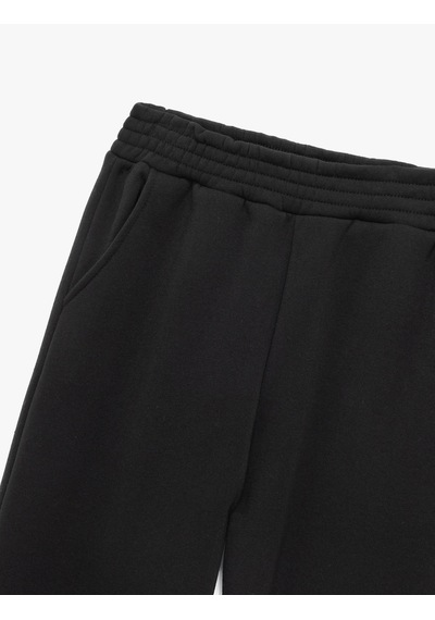 Koton Üç İplik Şardonlu Cepli Beli Lastikli Jogger Eşofman Altı Siyah 6wal40016ık Siyah