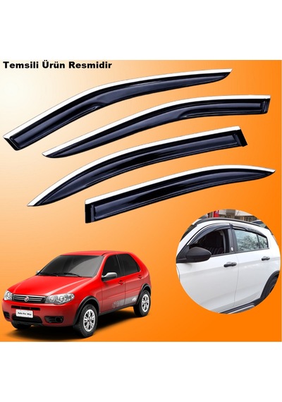 Fiat Palio Mügen Cam Rüzgarlığı Abs Krom Nikelajlı Cam Rüzgarlığı 4 Kapı Tüm Kasalar 4 Lü Set