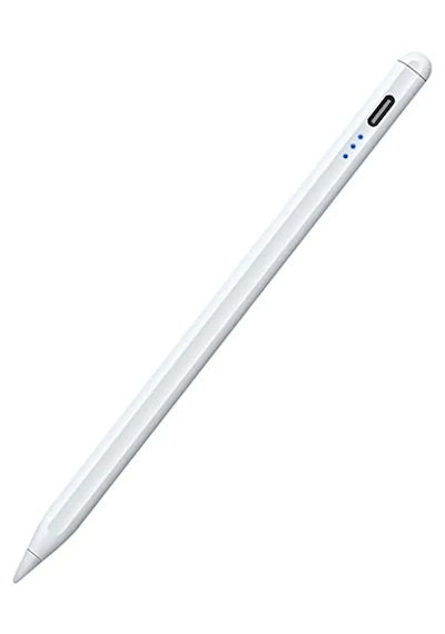 Pixora Universal Tüm Tablet Ve Apple Uyumlu iPad Pro Yükseltilmiş Eğitim Hassasiyetli Dokunmatik Yazı Kalemi Beyaz